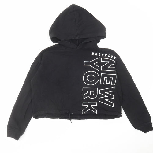 H&M Girls Black Cotton Pullover Hoodie Size 10-11 Years Pullover - Size 10-12 Years Brooklyn New York