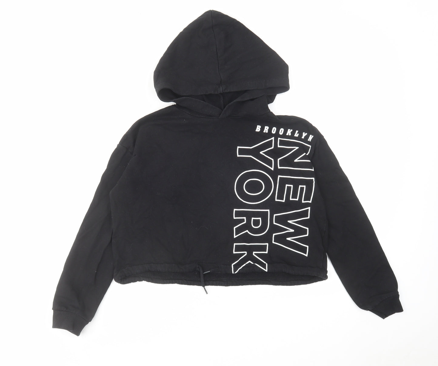 H&M Girls Black Cotton Pullover Hoodie Size 10-11 Years Pullover - Size 10-12 Years Brooklyn New York