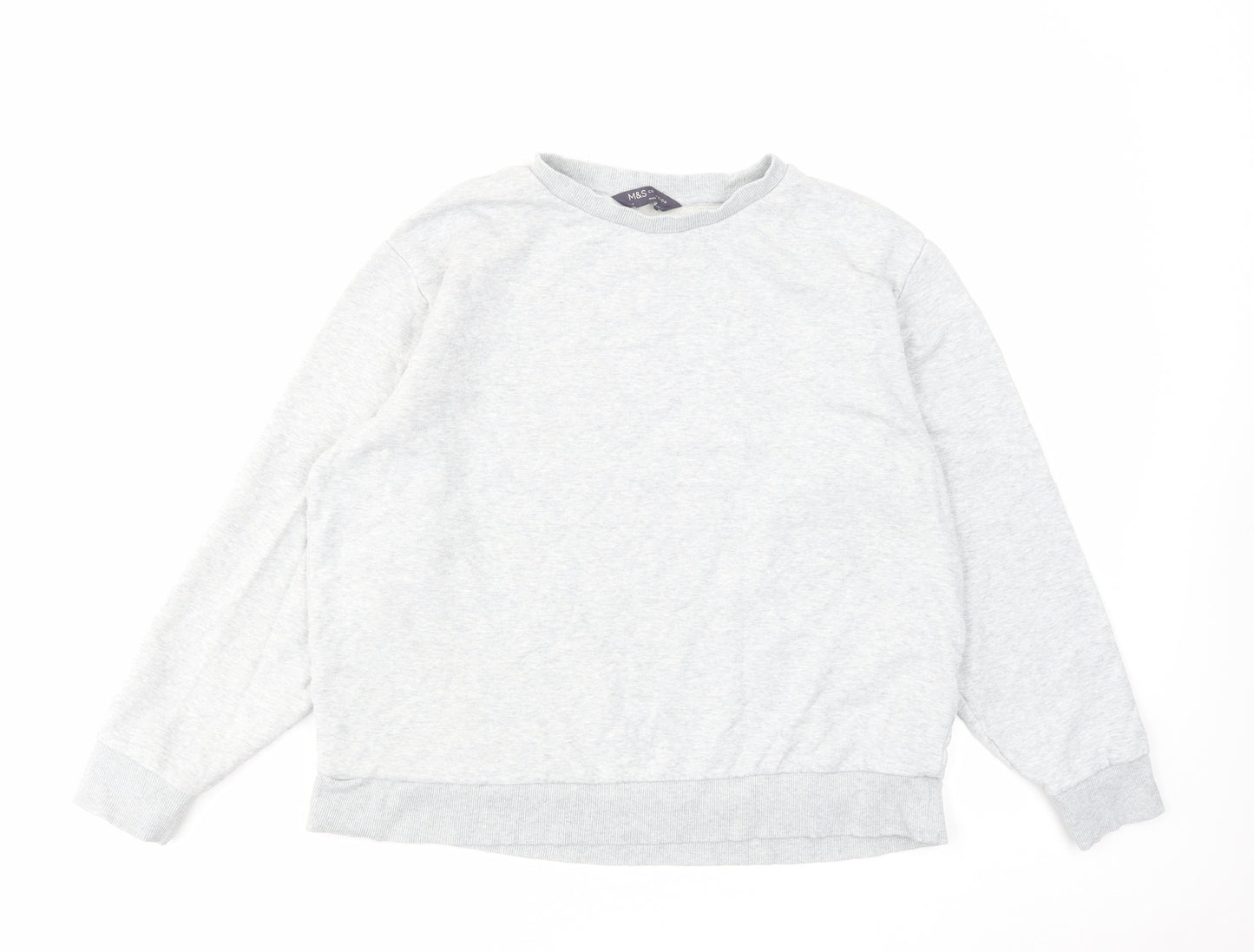Marks and Spencer Womens Grey Cotton Pullover Sweatshirt Size M Pullover