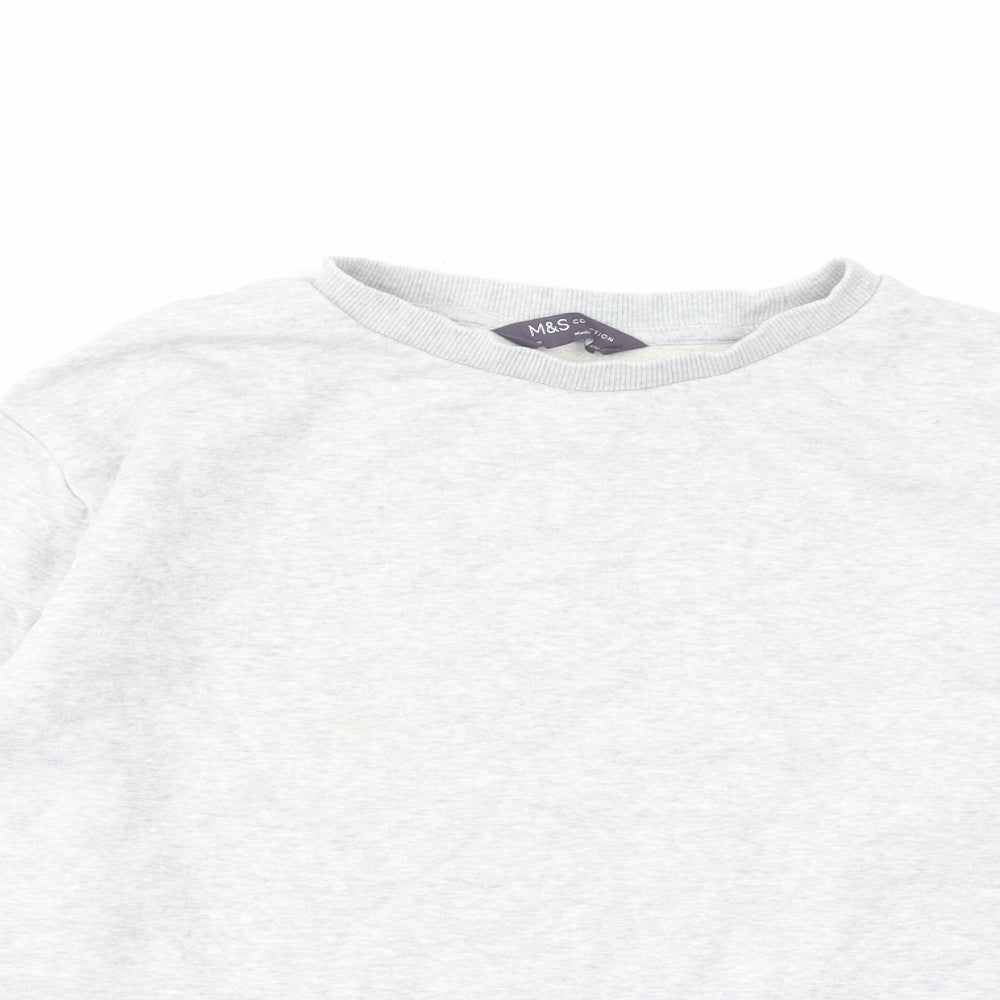 Marks and Spencer Womens Grey Cotton Pullover Sweatshirt Size M Pullover