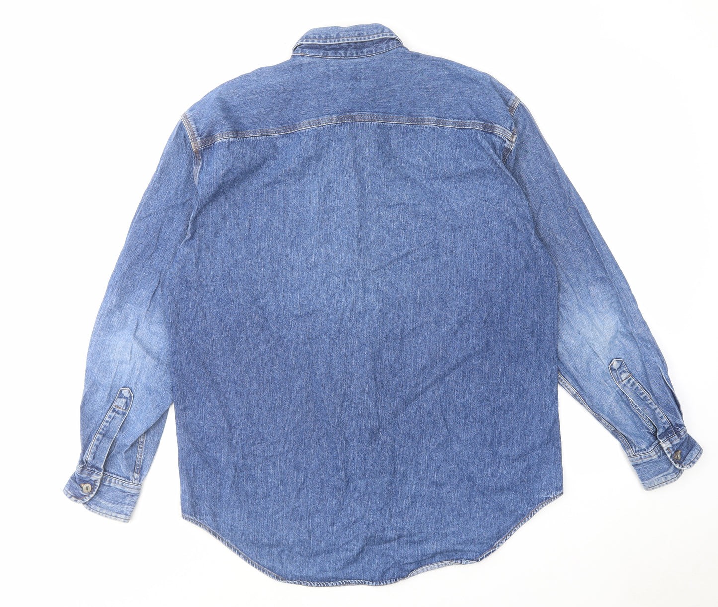 Gap Mens Blue Camel Button-Up Size M Collared Button