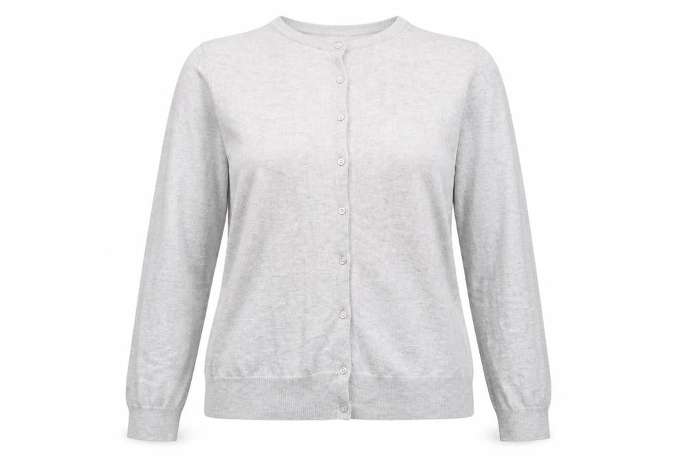 Marks and Spencer Womens Grey Round Neck Viscose Cardigan Jumper Size 18