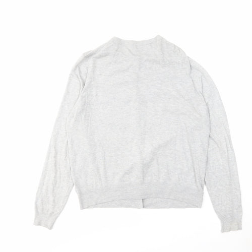 Marks and Spencer Womens Grey Round Neck Viscose Cardigan Jumper Size 18