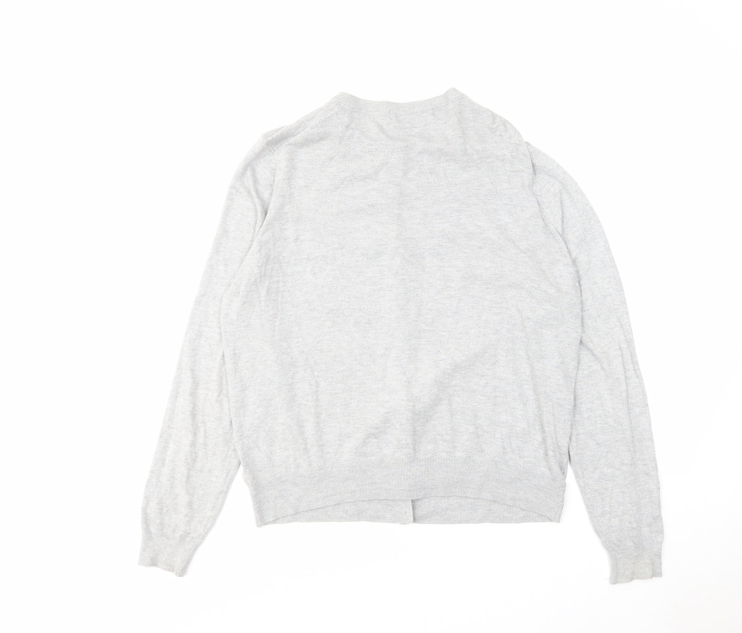 Marks and Spencer Womens Grey Round Neck Viscose Cardigan Jumper Size 18