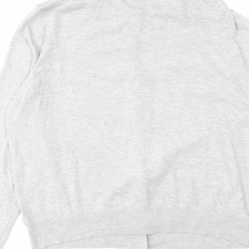 Marks and Spencer Womens Grey Round Neck Viscose Cardigan Jumper Size 18