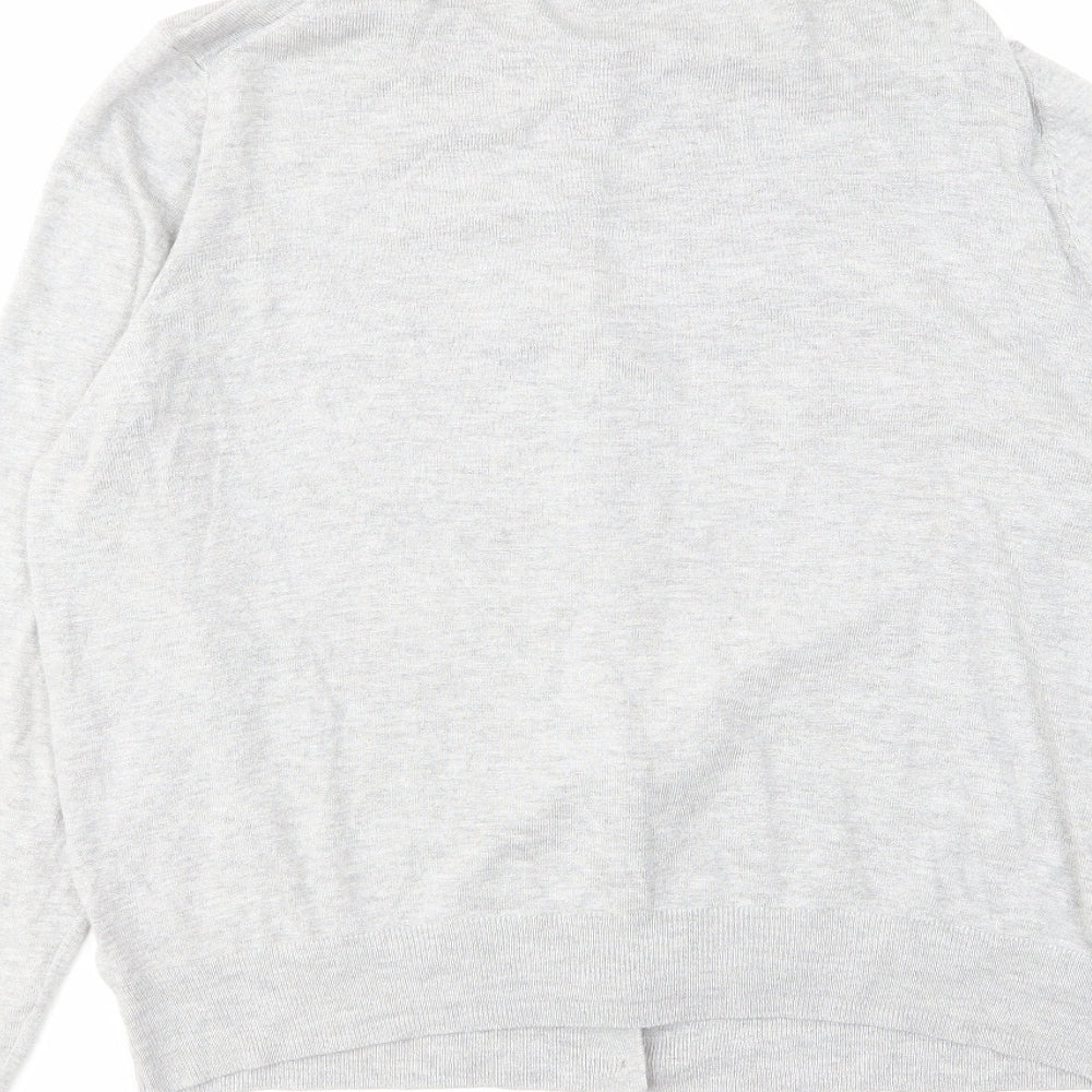 Marks and Spencer Womens Grey Round Neck Viscose Cardigan Jumper Size 18