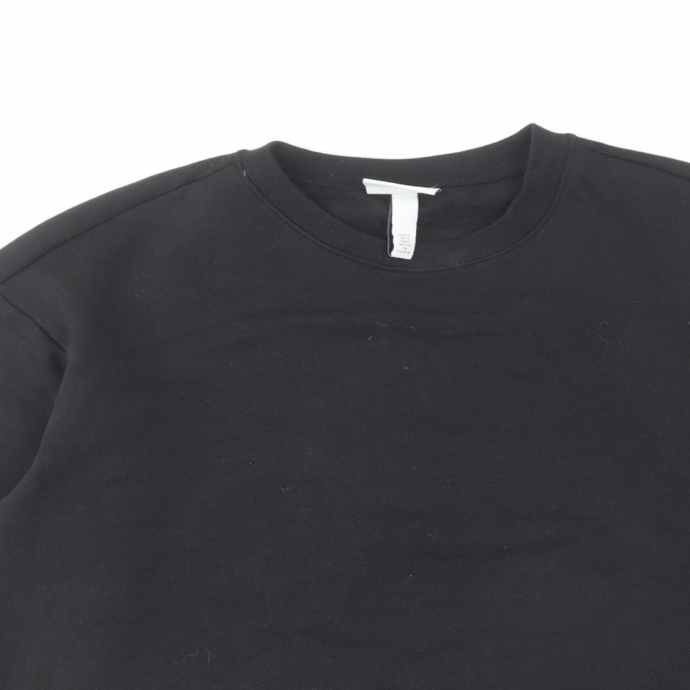 H&M Mens Black Cotton Pullover Sweatshirt Size S