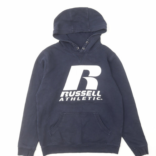 Russell Athletic Boys Blue Cotton Pullover Hoodie Size 14-15 Years Pullover