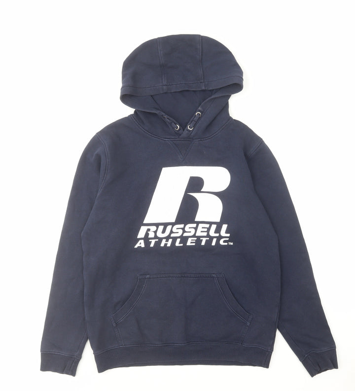 Russell Athletic Boys Blue Cotton Pullover Hoodie Size 14-15 Years Pullover