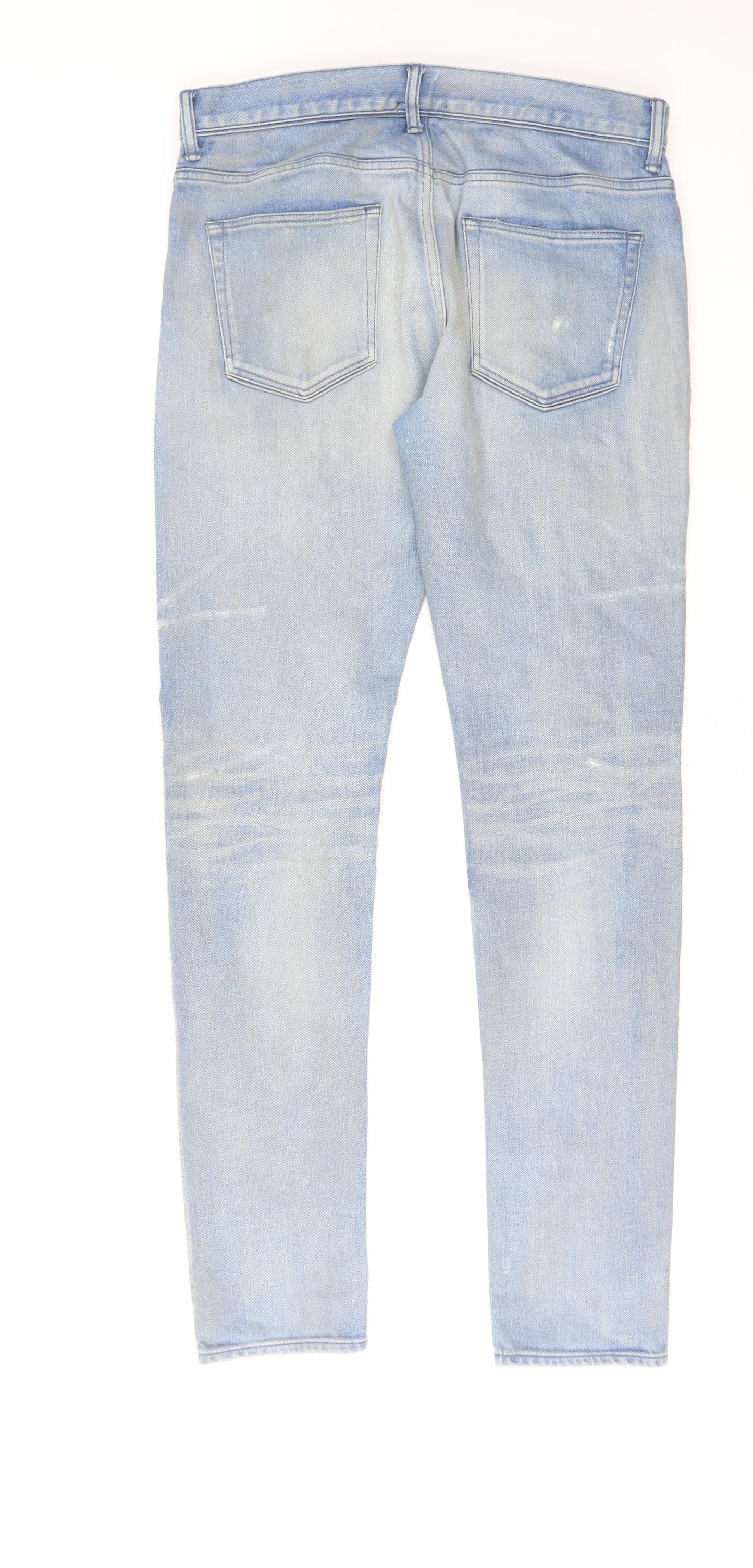 John Elliott Mens Blue Cotton Skinny Jeans Size 32 in L33 in Regular Zip