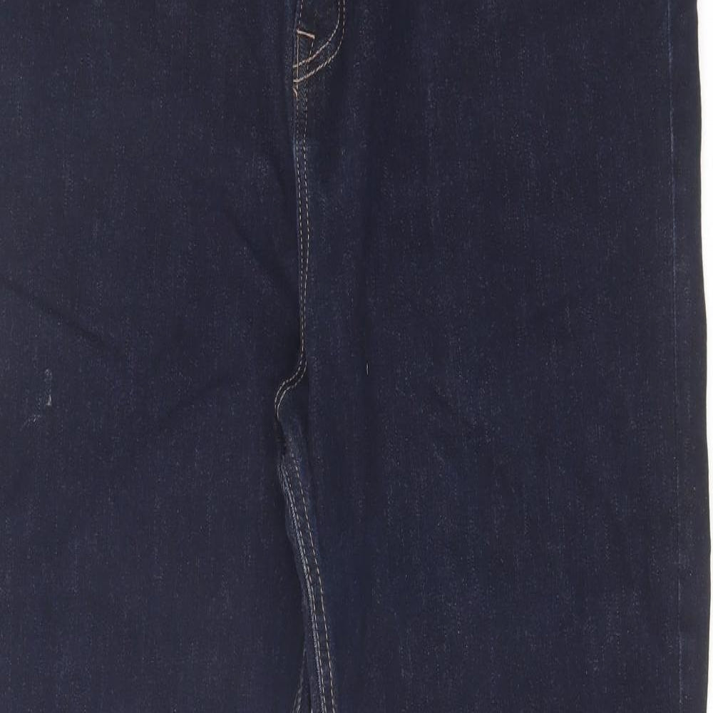 Marks and Spencer Womens Blue Cotton Bootcut Jeans Size 20 L30 in Regular Zip