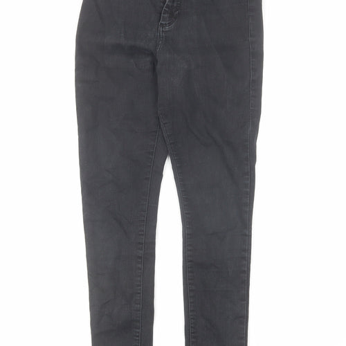 Topshop Womens Black Cotton Skinny Jeans Size 26 in L28 in Regular Zip