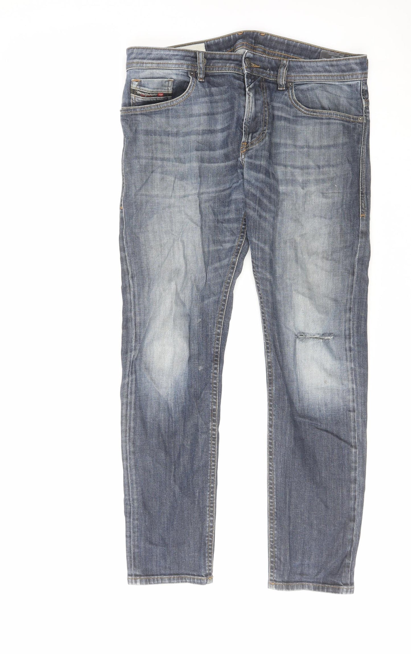 Diesel Mens Blue Cotton Straight Jeans Size 33 in L30 in Regular Zip
