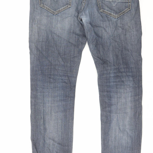 Diesel Mens Blue Cotton Straight Jeans Size 33 in L30 in Regular Zip