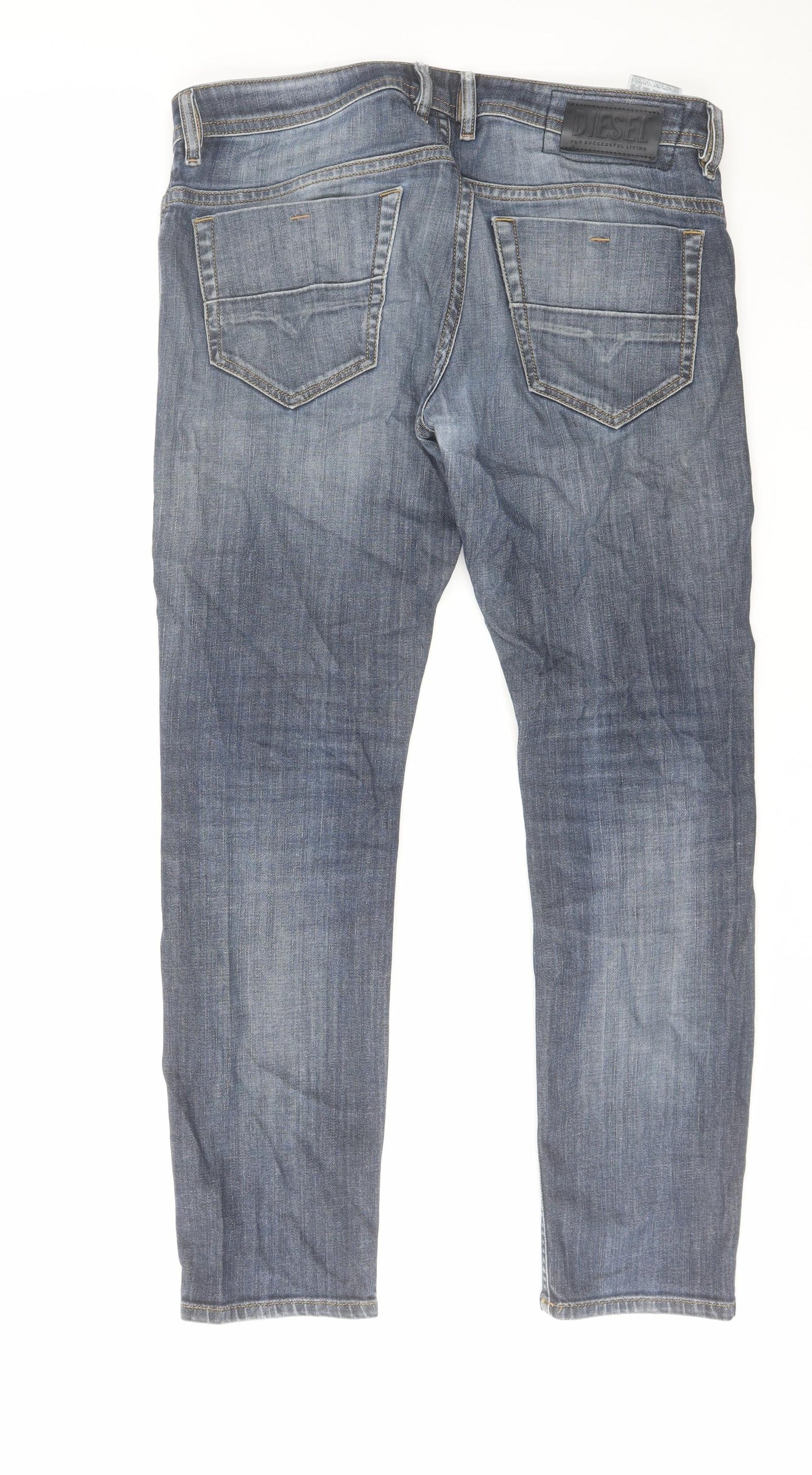 Diesel Mens Blue Cotton Straight Jeans Size 33 in L30 in Regular Zip