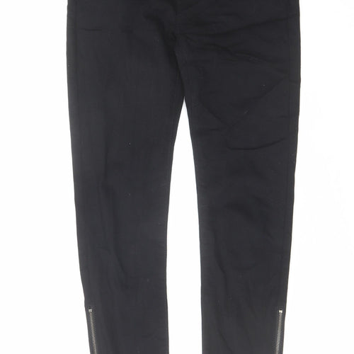 Marks and Spencer Womens Black Cotton Skinny Jeans Size 8 L27 in Regular Zip