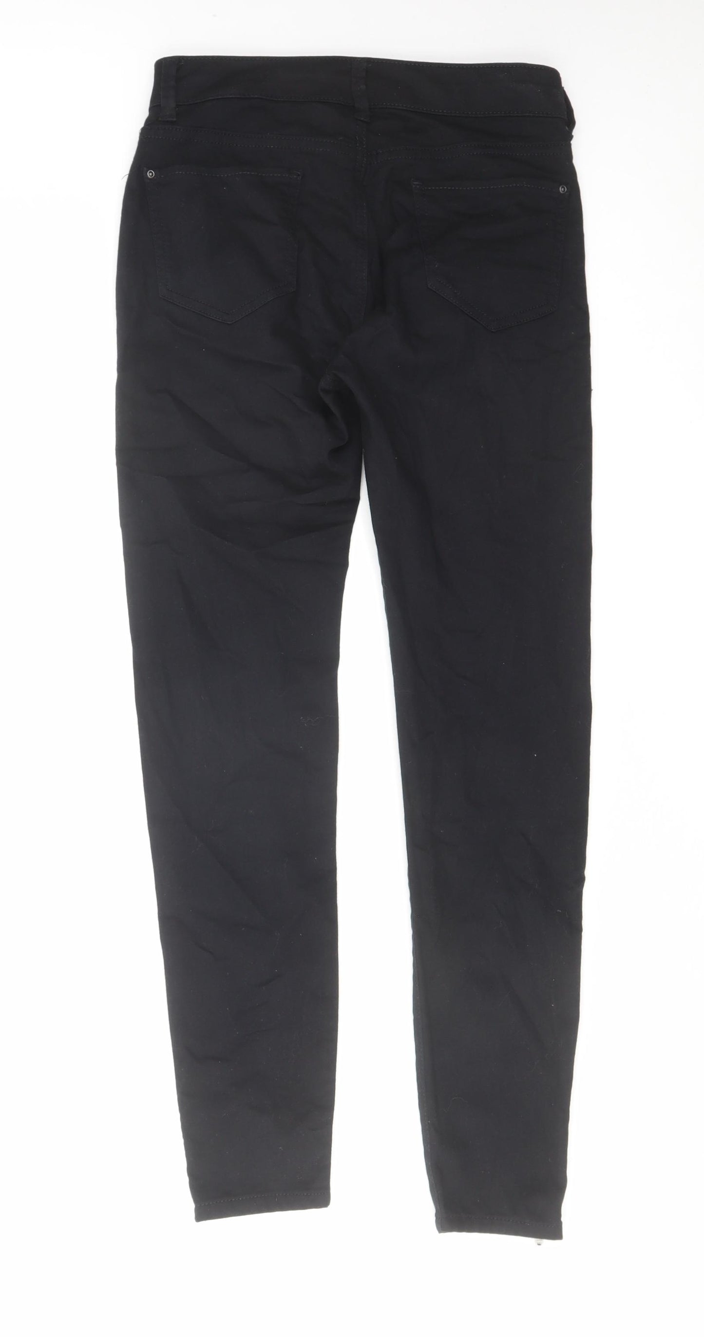 Marks and Spencer Womens Black Cotton Skinny Jeans Size 8 L27 in Regular Zip