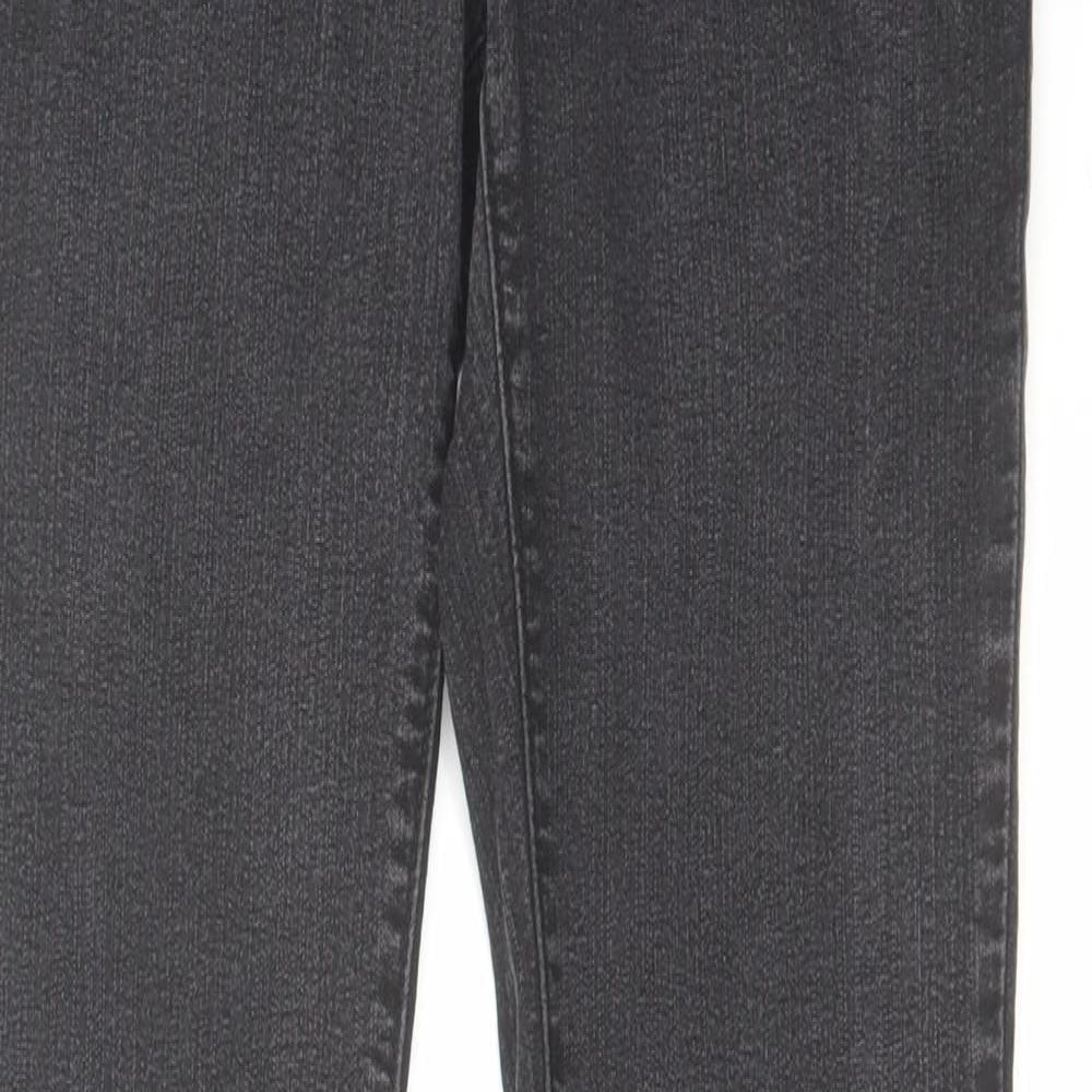 TU Womens Black Cotton Straight Jeans Size 8 L31 in Regular Zip