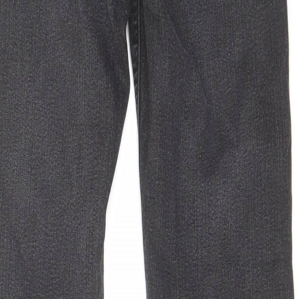 TU Womens Black Cotton Straight Jeans Size 8 L31 in Regular Zip