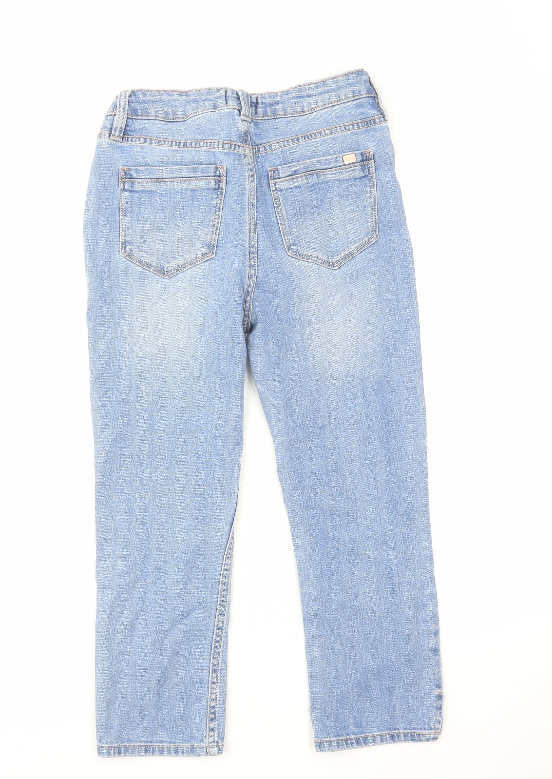 F&F Womens Blue Cotton Tapered Jeans Size 6 L21 in Regular Zip