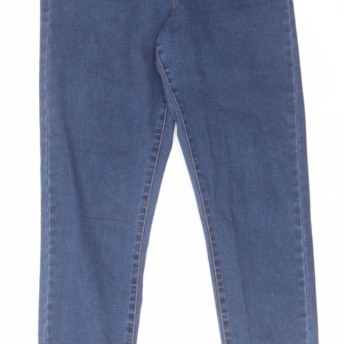 Denim & Co. Womens Blue Cotton Skinny Jeans Size 10 L25 in Regular Zip