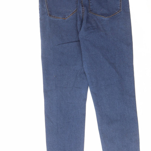 Denim & Co. Womens Blue Cotton Skinny Jeans Size 10 L25 in Regular Zip