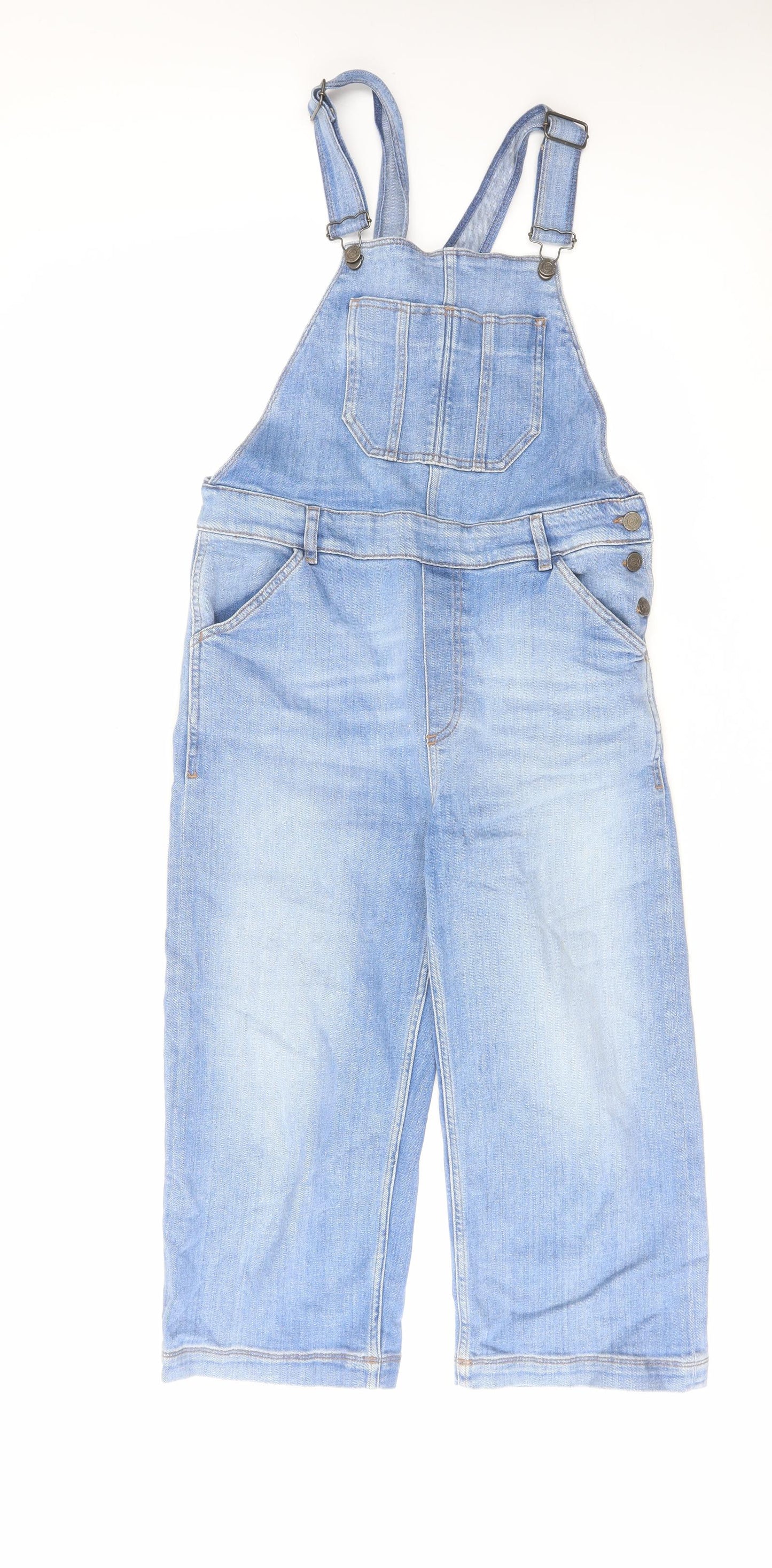 Fat Face Womens Blue Cotton Dungaree One-Piece Size 12 L21 in Buckle
