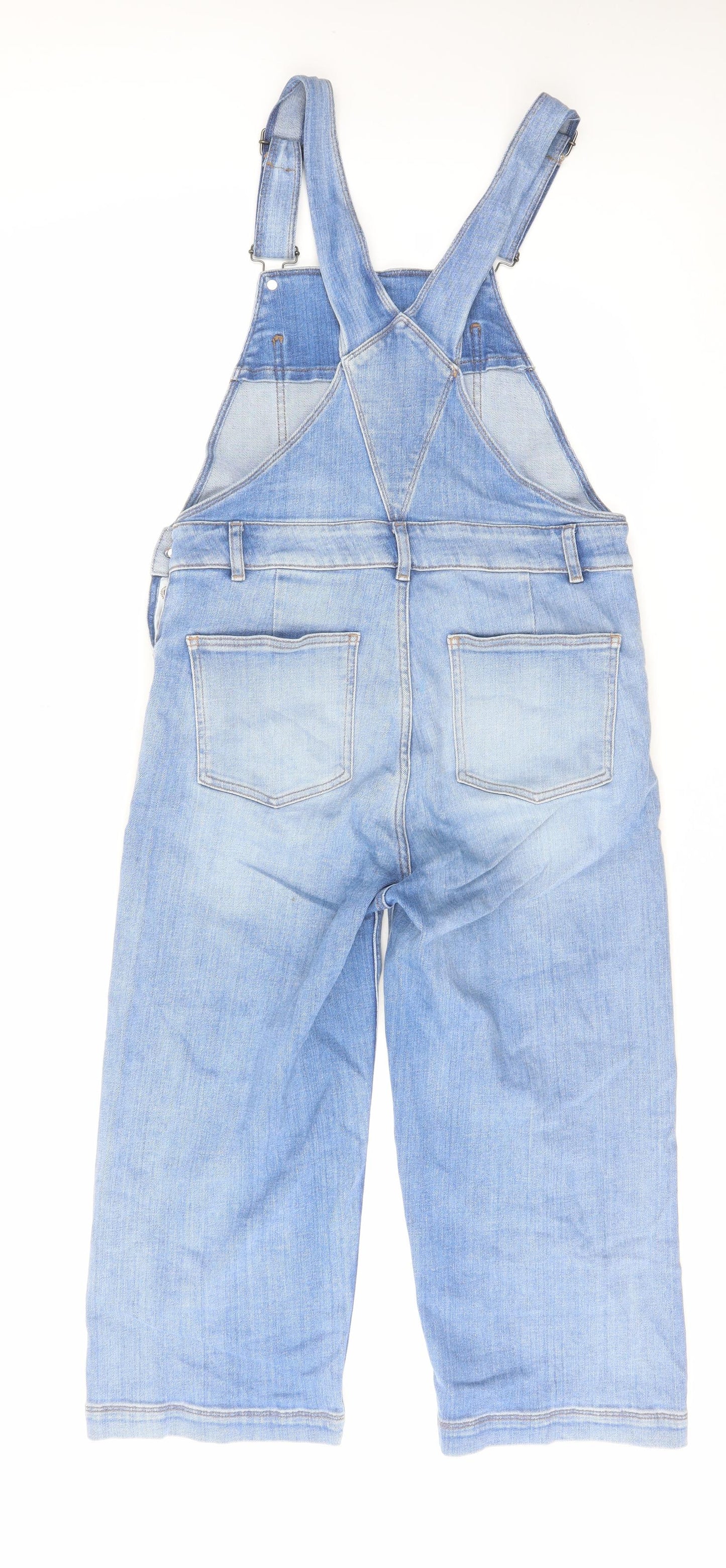 Fat Face Womens Blue Cotton Dungaree One-Piece Size 12 L21 in Buckle