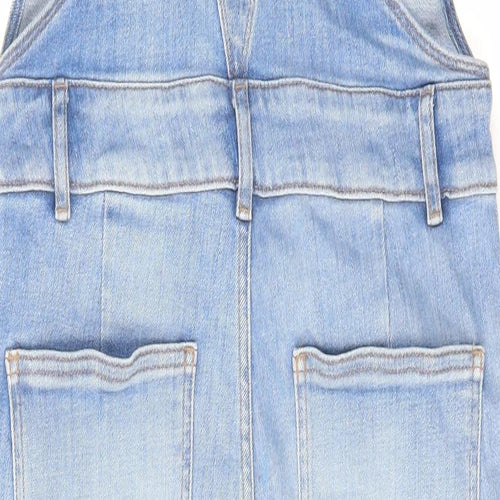 Fat Face Womens Blue Cotton Dungaree One-Piece Size 12 L21 in Buckle