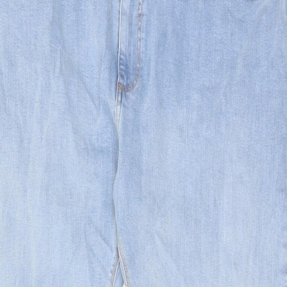 Marks and Spencer Mens Blue Cotton Straight Jeans Size 44 in L31 in Regular Zip