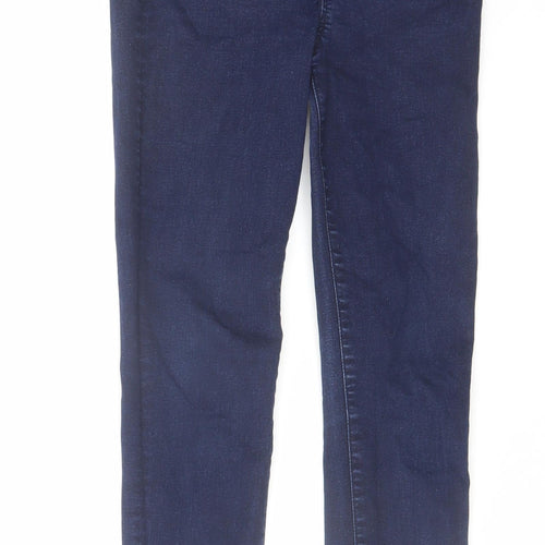 Warehouse Womens Blue Cotton Jegging Jeans Size 12 L27 in Regular Zip