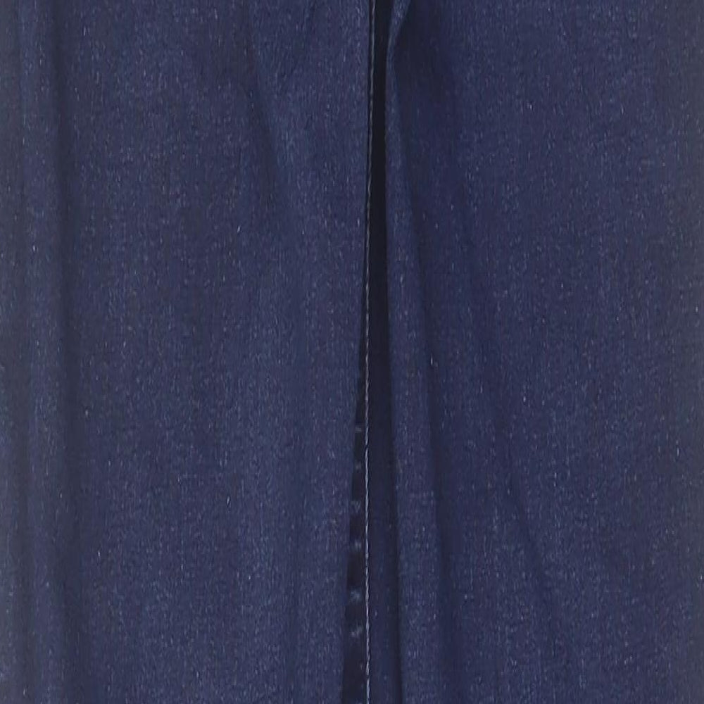 Warehouse Womens Blue Cotton Jegging Jeans Size 12 L27 in Regular Zip
