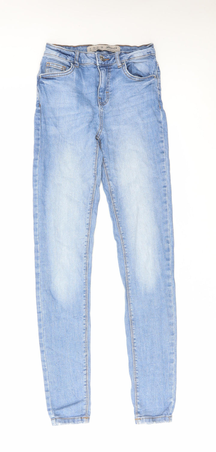 Denim & Co. Womens Blue Cotton Skinny Jeans Size 6 L31 in Regular Zip