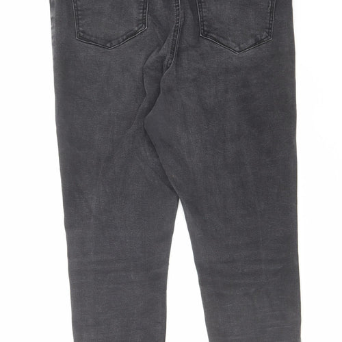 Denim & Co. Womens Grey Cotton Skinny Jeans Size 16 L24 in Regular Zip