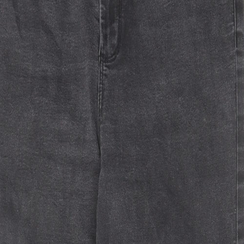 Denim & Co. Womens Grey Cotton Skinny Jeans Size 16 L24 in Regular Zip