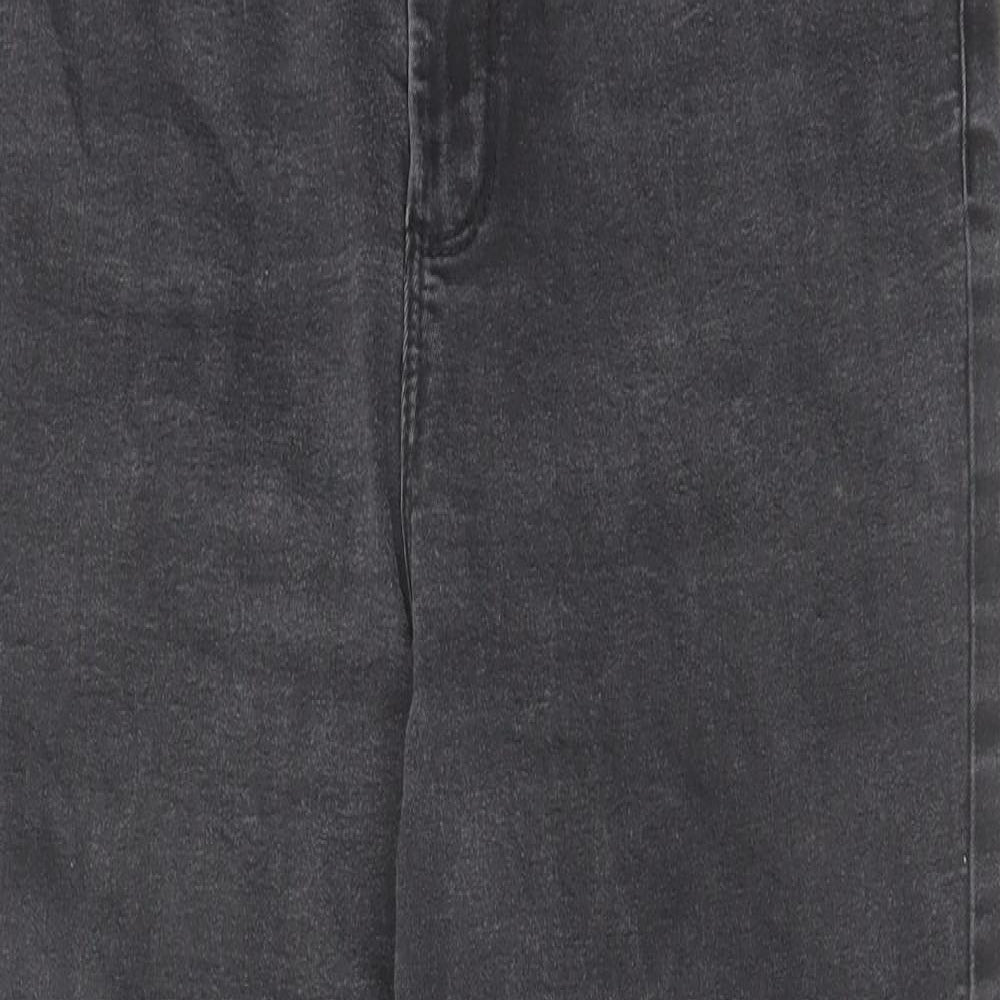 Denim & Co. Womens Grey Cotton Skinny Jeans Size 16 L24 in Regular Zip