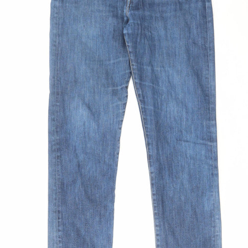 Paul Smith Mens Blue Cotton Straight Jeans Size 30 in L30 in Regular Zip