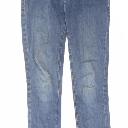 NEXT Womens Blue Cotton Straight Jeans Size 10 L26 in Regular Zip