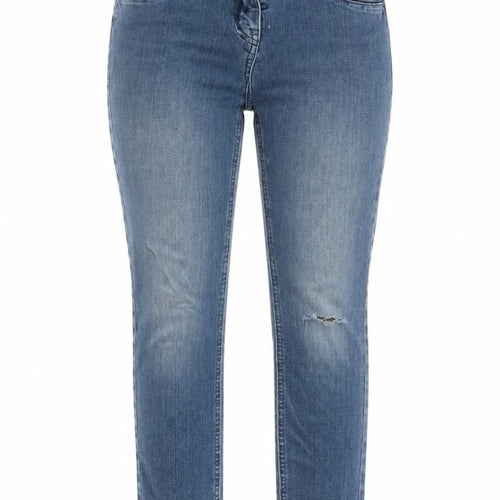 NEXT Womens Blue Cotton Straight Jeans Size 10 L26 in Regular Zip