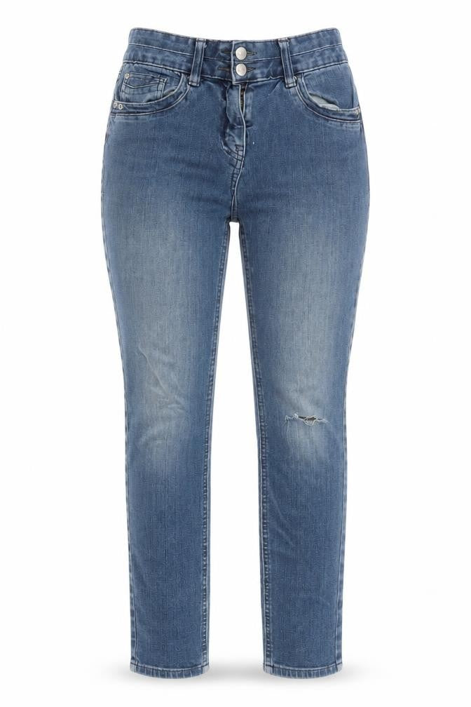 NEXT Womens Blue Cotton Straight Jeans Size 10 L26 in Regular Zip