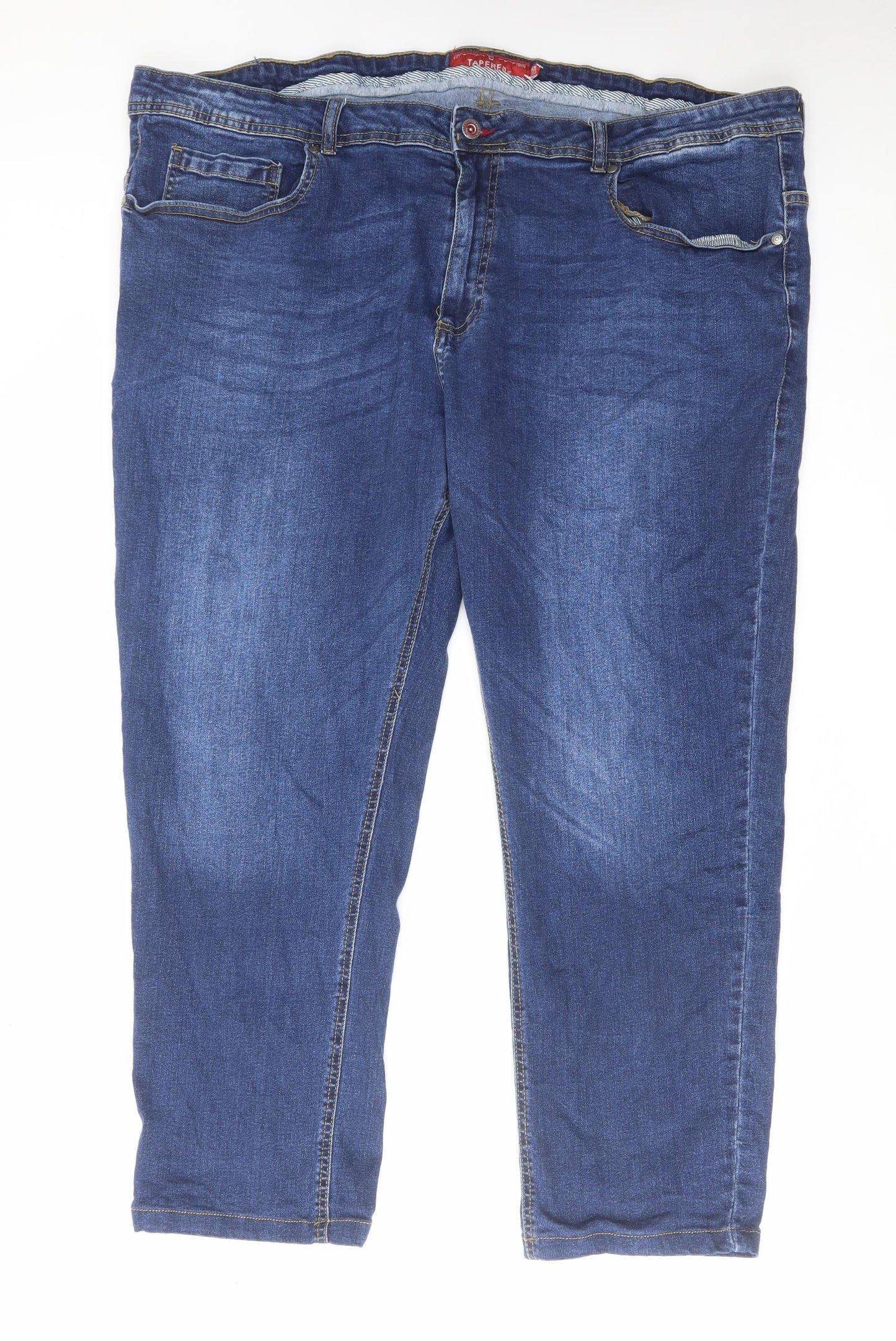 D555 Mens Blue Cotton Straight Jeans Size 46 in L28 in Regular Zip