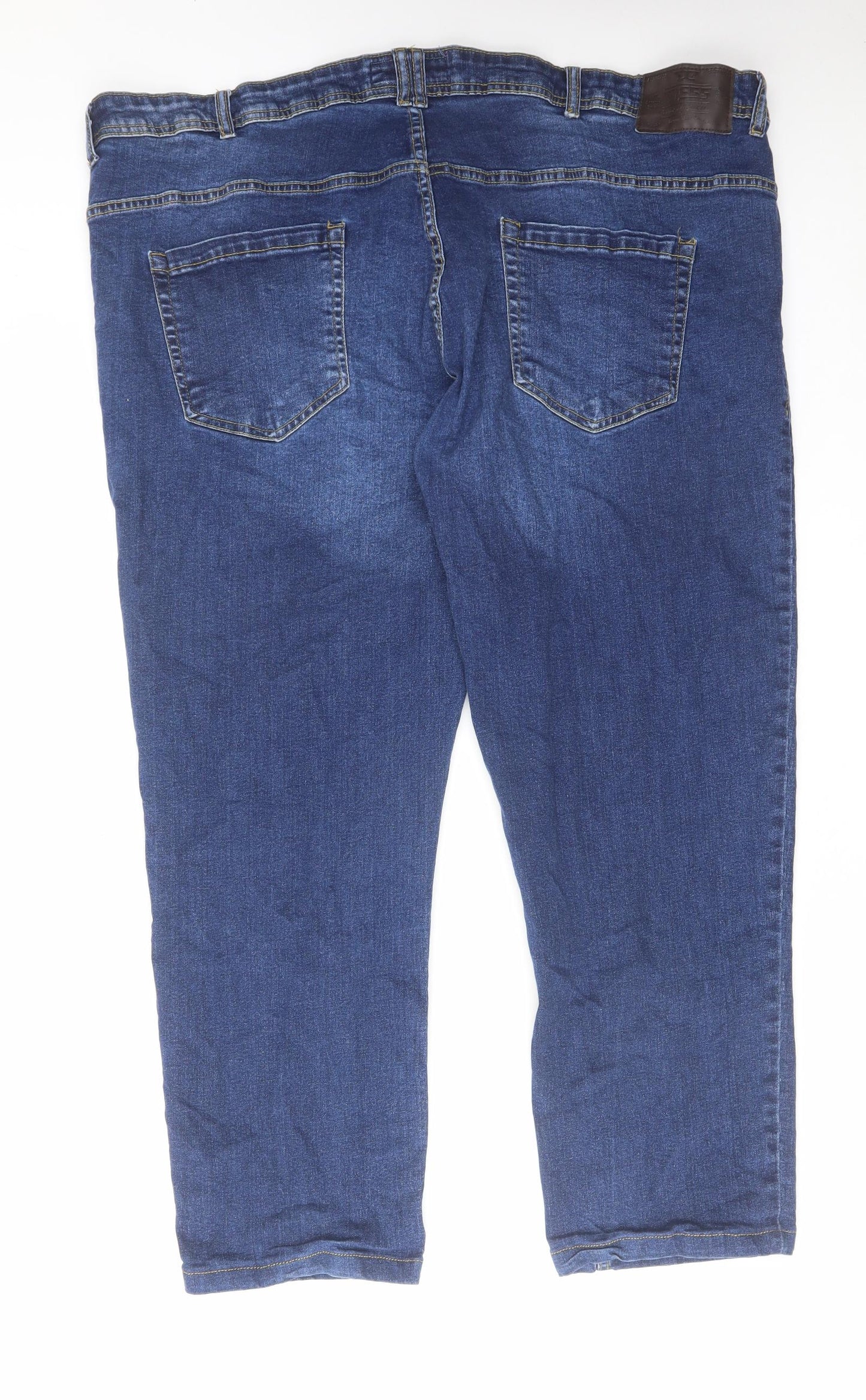 D555 Mens Blue Cotton Straight Jeans Size 46 in L28 in Regular Zip