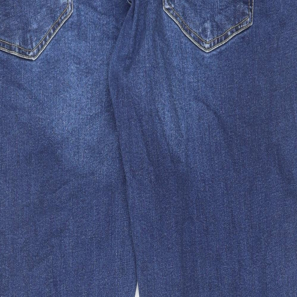 D555 Mens Blue Cotton Straight Jeans Size 46 in L28 in Regular Zip
