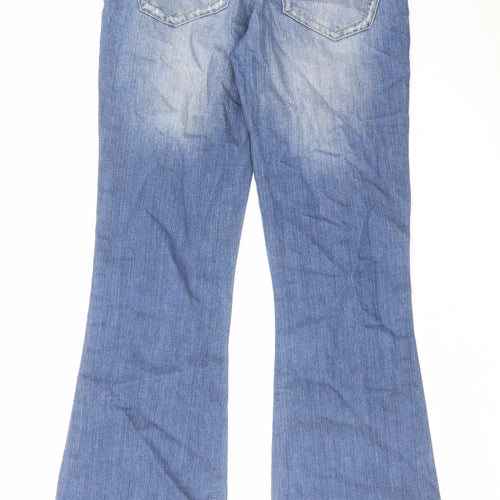 Cherokee Girls Blue Cotton Bootcut Jeans Size 13-14 Years Regular Zip