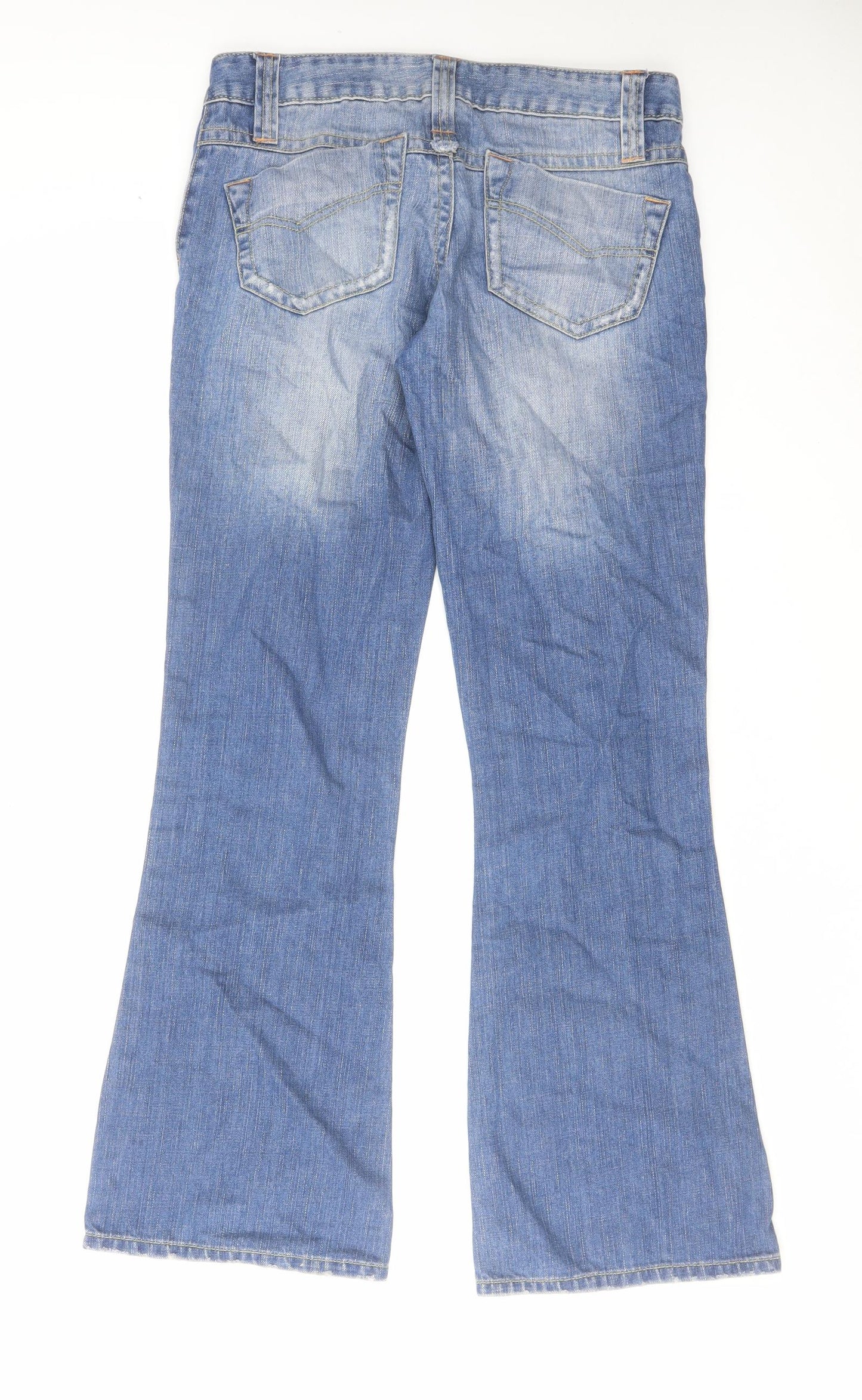 Cherokee Girls Blue Cotton Bootcut Jeans Size 13-14 Years Regular Zip
