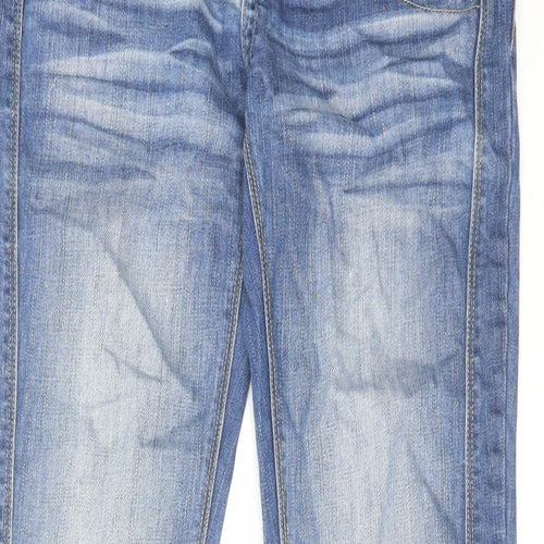 Cherokee Girls Blue Cotton Bootcut Jeans Size 13-14 Years Regular Zip
