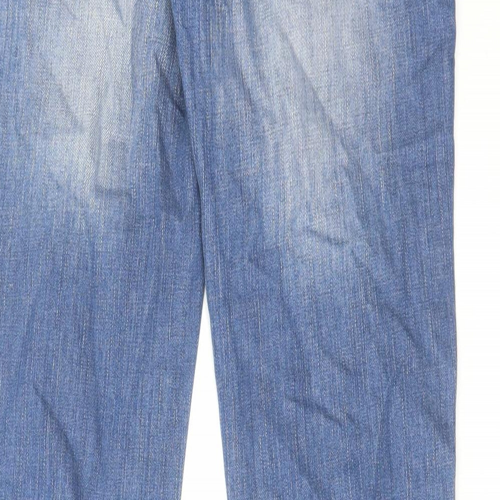 Cherokee Girls Blue Cotton Bootcut Jeans Size 13-14 Years Regular Zip