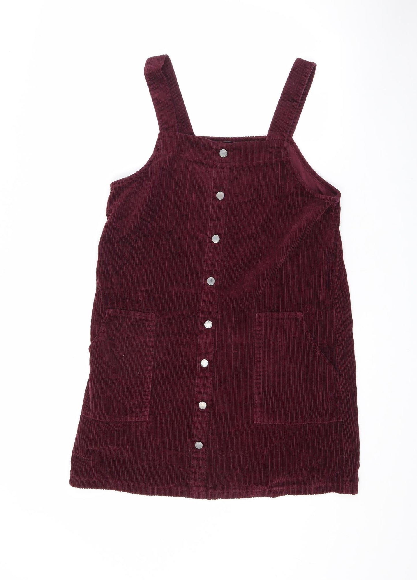 New Look Womens Purple Acetate Pinafore/Dungaree Dress Size 10 Square Neck Pullover
