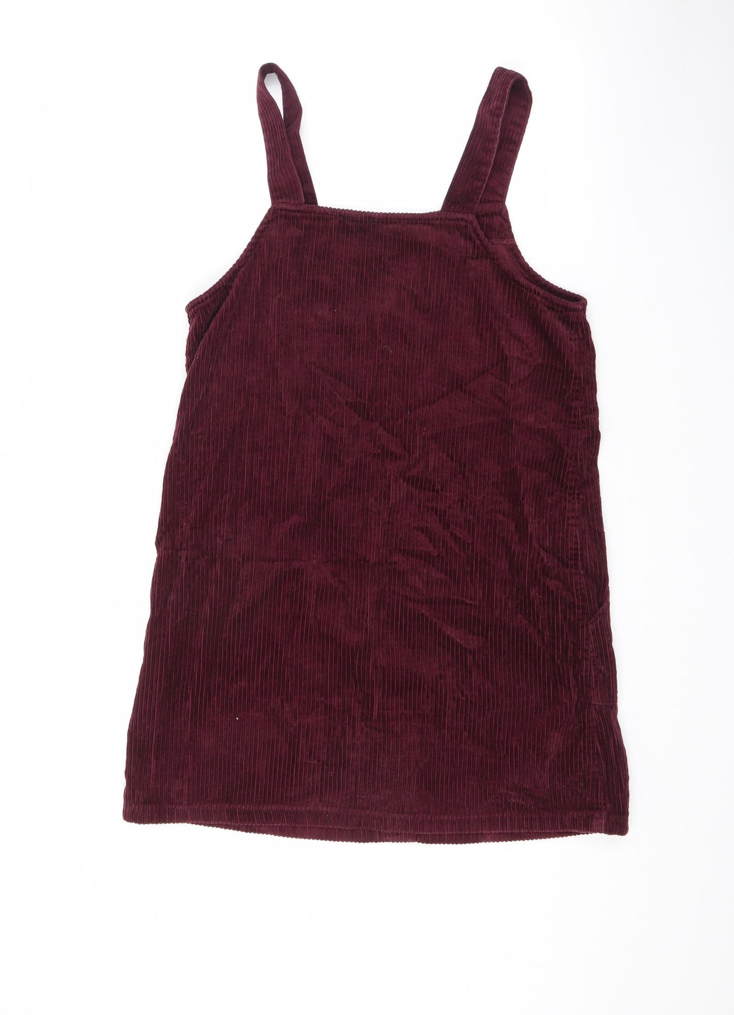 New Look Womens Purple Acetate Pinafore/Dungaree Dress Size 10 Square Neck Pullover