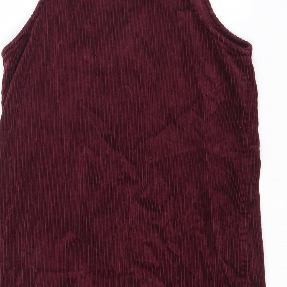 New Look Womens Purple Acetate Pinafore/Dungaree Dress Size 10 Square Neck Pullover